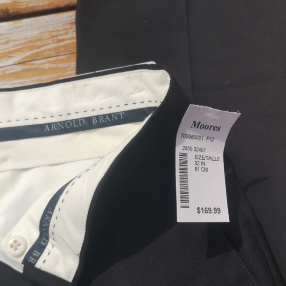 NWT Arnold Brant Men's Suit Pants 32*>36 - Picture 2 of 5